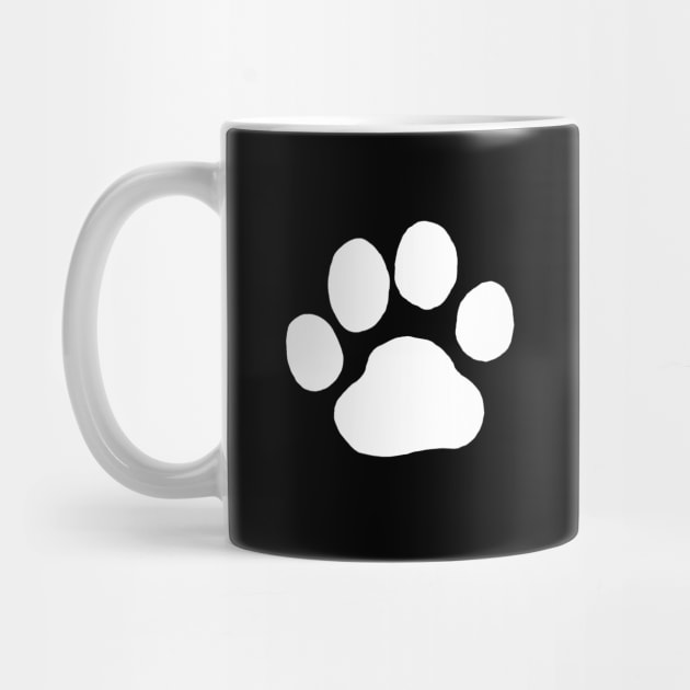 White Dog Paw Print by Coffee Squirrel